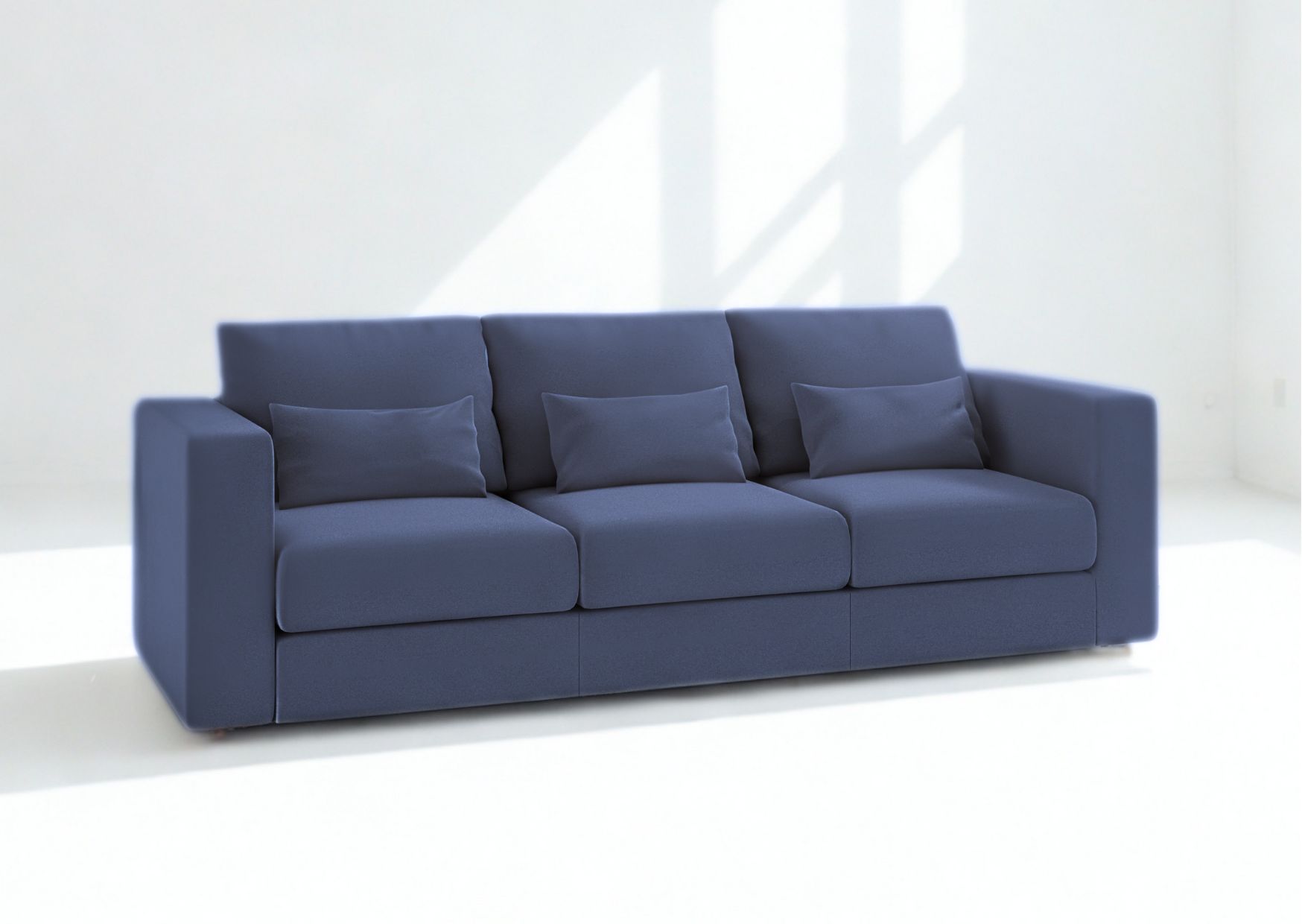 Klasyczna sofa rozkładana w kolorze granatowym